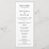 ミニマリストな式典と披露宴の結婚式 プログラム (正面)