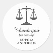 ミニマリストな感謝の天秤の法学卒業生 ラウンドシール (正面)