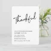 ミニマリストな感謝祭の食事 招待状 (スタンド正面)