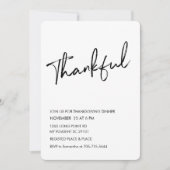 ミニマリストな感謝祭の食事 招待状 (正面)