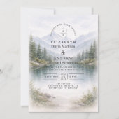 ミニマリストな松林の風景のウェディング 招待状 (正面)