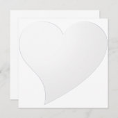 ミニマリストな白い大きなハートのバレンタインデーカード (正面/裏面)