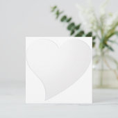 ミニマリストな白い大きなハートのバレンタインデーカード (スタンド正面)