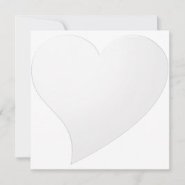 ミニマリストな白い大きなハートのバレンタインデーカード