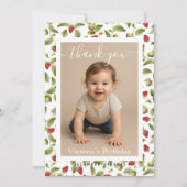 ミニマリストな白い枠の誕生日パーティーの写真 ノートカード (正面)