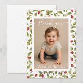 ミニマリストな白い枠の誕生日パーティーの写真 ノートカード (正面/裏面)