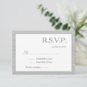 ミニマリストな白とグレーのストライプがモダンでおしゃれなRSVP 招待状 (スタンド正面)