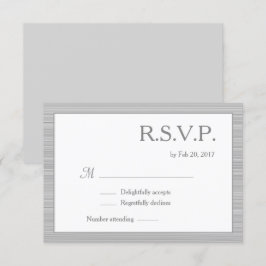 ミニマリストな白とグレーのストライプがモダンでおしゃれなRSVP 招待状