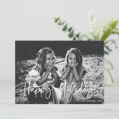 ミニマリストな白のスクリプト タイポグラフィ オーバーレイ写真 シーズンカード (スタンド正面)