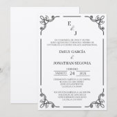 ミニマリストな白黒の招待状 招待状 (正面/裏面)