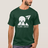 ミニマリストな紙飛行機と山と夕焼け Tシャツ (正面)