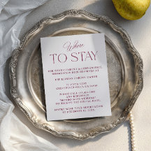 ミニマリストな結婚式の宿泊施設の案内