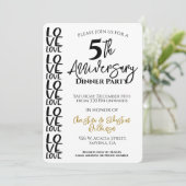 ミニマリストな結婚記念日ディナーパーティー 招待状 (スタンド正面)