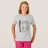 ミニマリストな美意識 Hello Spring 猫とデイジー Tシャツ (正面フル)