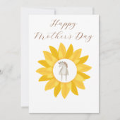 ミニマリストな花の黄色いひまわり母の日 シーズンカード (正面)