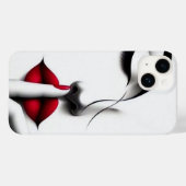 ミニマリストな赤い唇のShhデザインのiPhoneケース Case-Mate iPhoneケース (裏面 (横))