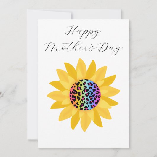 ミニマリストな黄色のひまわり母の日のカード シーズンカード (正面)