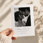 ミニマリストな1枚の写真の結婚式の事前お知らせ セーブザデート