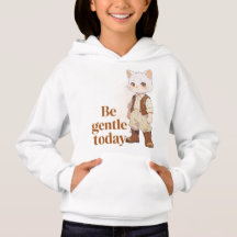 ミニマリストな「Be Gentle Today」オールドソウルキャットTシャツ