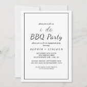 ミニマリストな「I Do BBQ」エンゲージメントパーティー招待状 招待状 (正面)