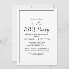 ミニマリストな「I Do BBQ」エンゲージメントパーティー招待状 招待状