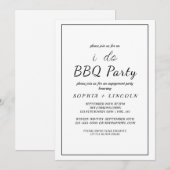 ミニマリストな「I Do BBQ」エンゲージメントパーティー招待状 招待状 (正面/裏面)