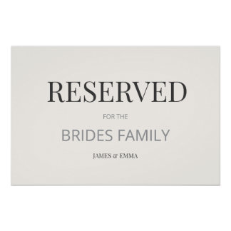 ミニマリストな「RESERVED」結婚式サイン ウォームアイボリー ポスター