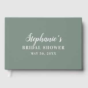 ミニマリストなsageグリーンとホワイトのブライダルシャワー ゲストブック