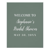 ミニマリストなsageグリーンとホワイトのブライダルシャワー ポスター (正面)