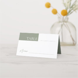 ミニマリストなsageグリーンの結婚式テーブル番号名 プレイスカード