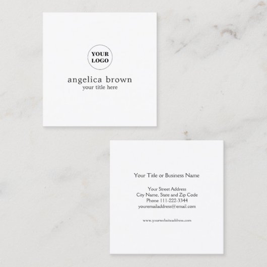 ミニマリストによってカスタマイズ名刺 スクエア名刺 (正面/裏面)