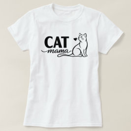 ミニマリストねこママTシャツ - かわいいラインアートねこモ Tシャツ