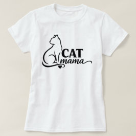 ミニマリストねこママTシャツ - かわいいラインアートねこモ Tシャツ