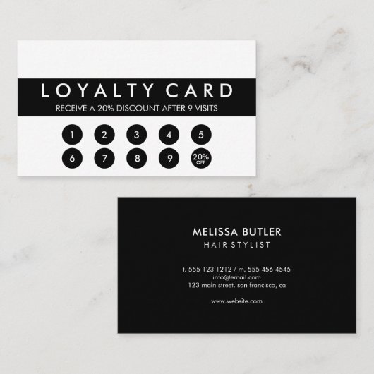 ミニマリストのお客様ロイヤリティ ロイヤリティカード (正面/裏面)