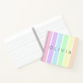 ミニマリストのかわいいパステ数々のルレインボーカストライプラー ノートブック (内部)