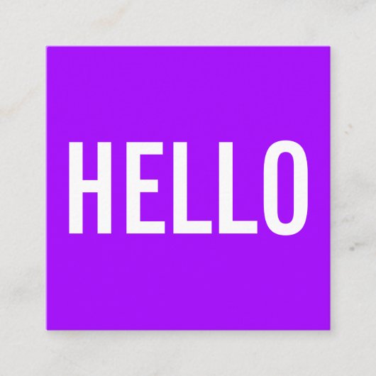 ミニマリストのこんにちは名刺 スクエア名刺 (正面)