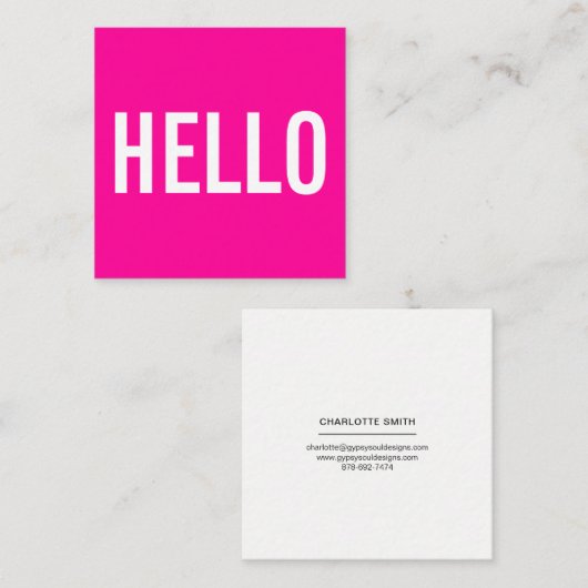 ミニマリストのこんにちは名刺 スクエア名刺 (正面/裏面)