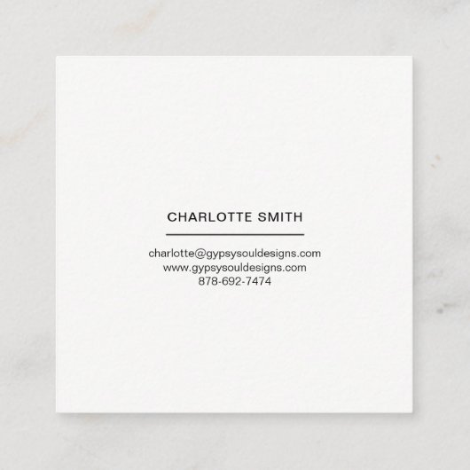 ミニマリストのこんにちは名刺 スクエア名刺 (裏面)