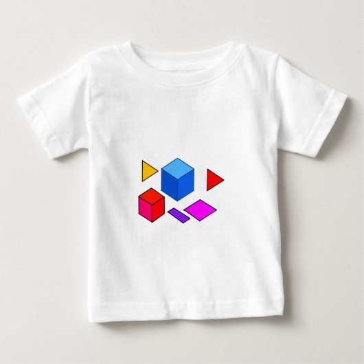 ミニマリストのための抽象幾何学的要素パターン ベビーTシャツ (正面)