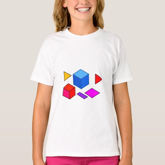 ミニマリストのための抽象幾何学的要素パターン Tシャツ (正面)