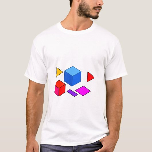 ミニマリストのための抽象幾何学的要素パターン Tシャツ (正面)