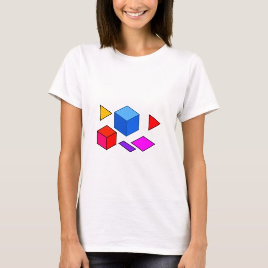 ミニマリストのための抽象幾何学的要素パターン Tシャツ (正面)