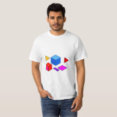 ミニマリストのための抽象幾何学的要素パターン Tシャツ (正面フル)
