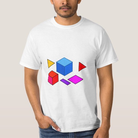 ミニマリストのための抽象幾何学的要素パターン Tシャツ (正面)