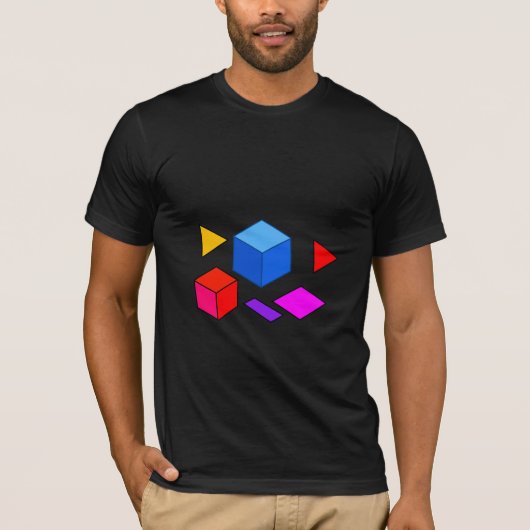 ミニマリストのための抽象幾何学的要素パターン Tシャツ (正面)