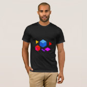 ミニマリストのための抽象幾何学的要素パターン Tシャツ (正面フル)