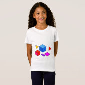 ミニマリストのための抽象幾何学的要素パターン Tシャツ (正面フル)