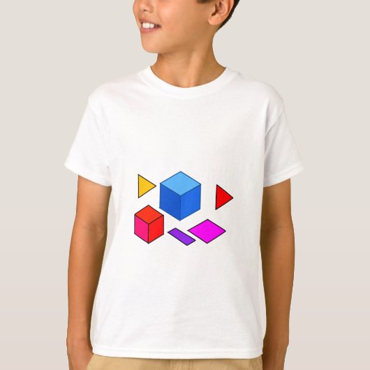 ミニマリストのための抽象幾何学的要素パターン Tシャツ (正面)