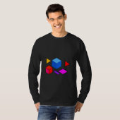 ミニマリストのための抽象幾何学的要素パターン Tシャツ (正面フル)