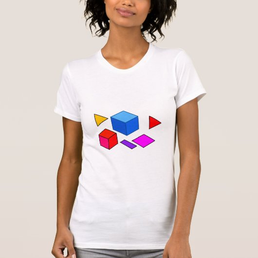 ミニマリストのための抽象幾何学要素パターン Tシャツ (正面)